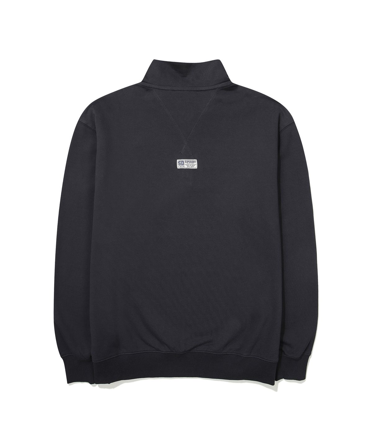 슈퍼드라이(SUPERDRY) 바시티 타이거 하프 집업 맨투맨 네이비