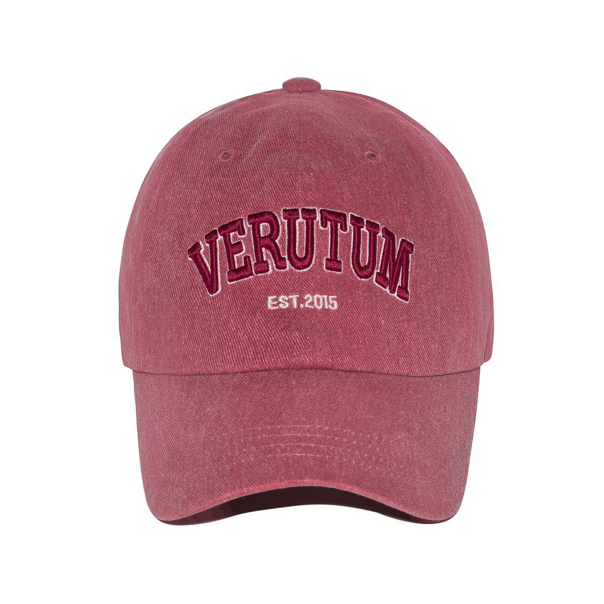 베루툼(VERUTUM) 아치 볼륨 로고 바이오 워싱 볼캡 레드