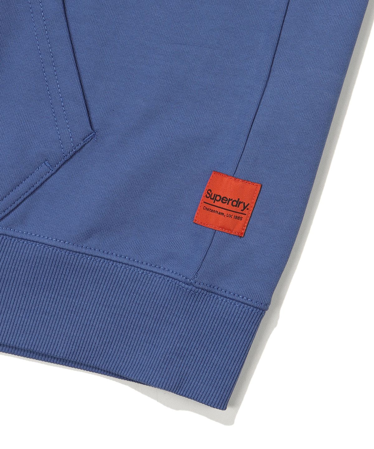 슈퍼드라이(SUPERDRY) 코어 빅 로고 투웨이 후드 집업 블루