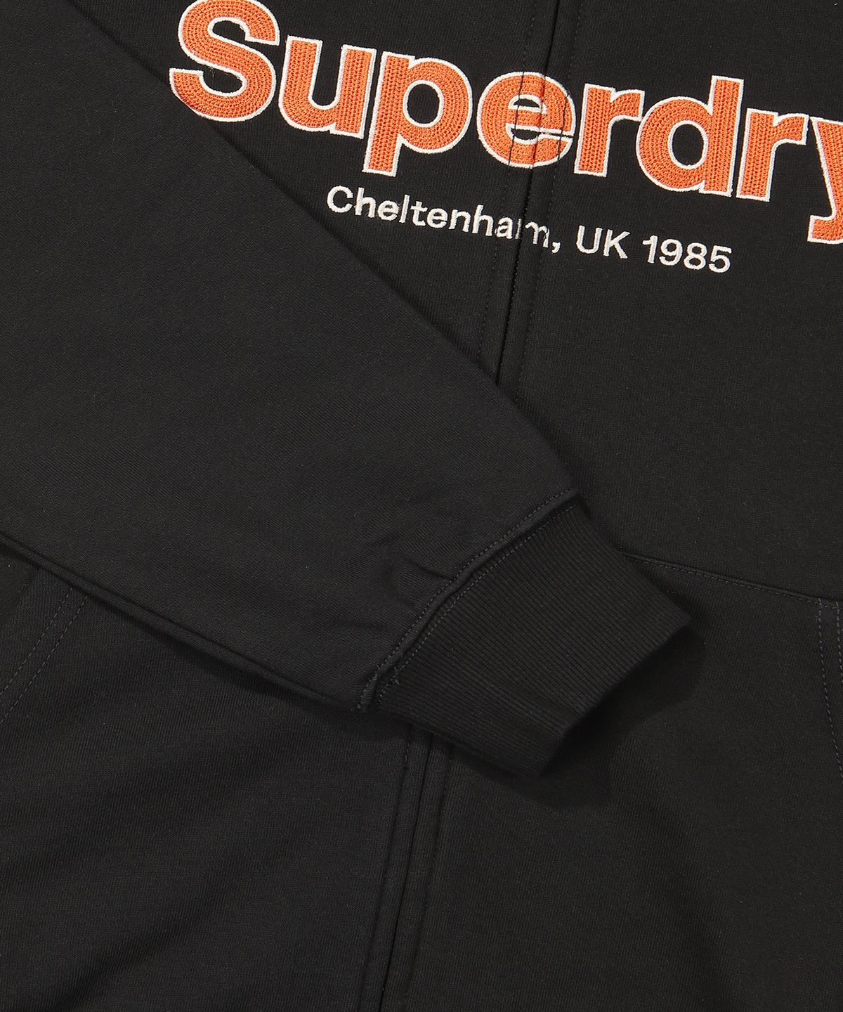 슈퍼드라이(SUPERDRY) 코어 빅 로고 투웨이 후드 집업 블랙