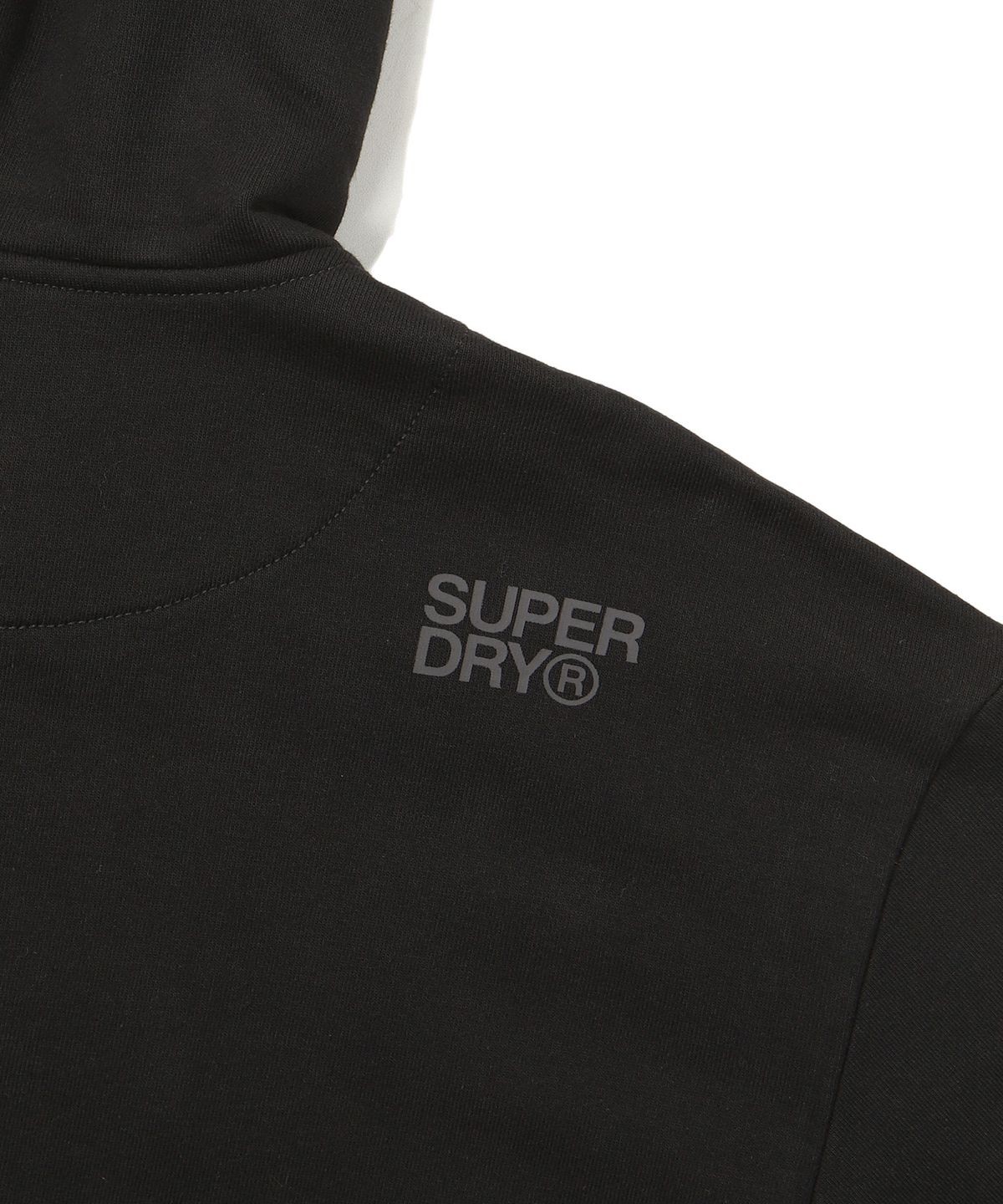 슈퍼드라이(SUPERDRY) 코어 빅 로고 투웨이 후드 집업 블랙