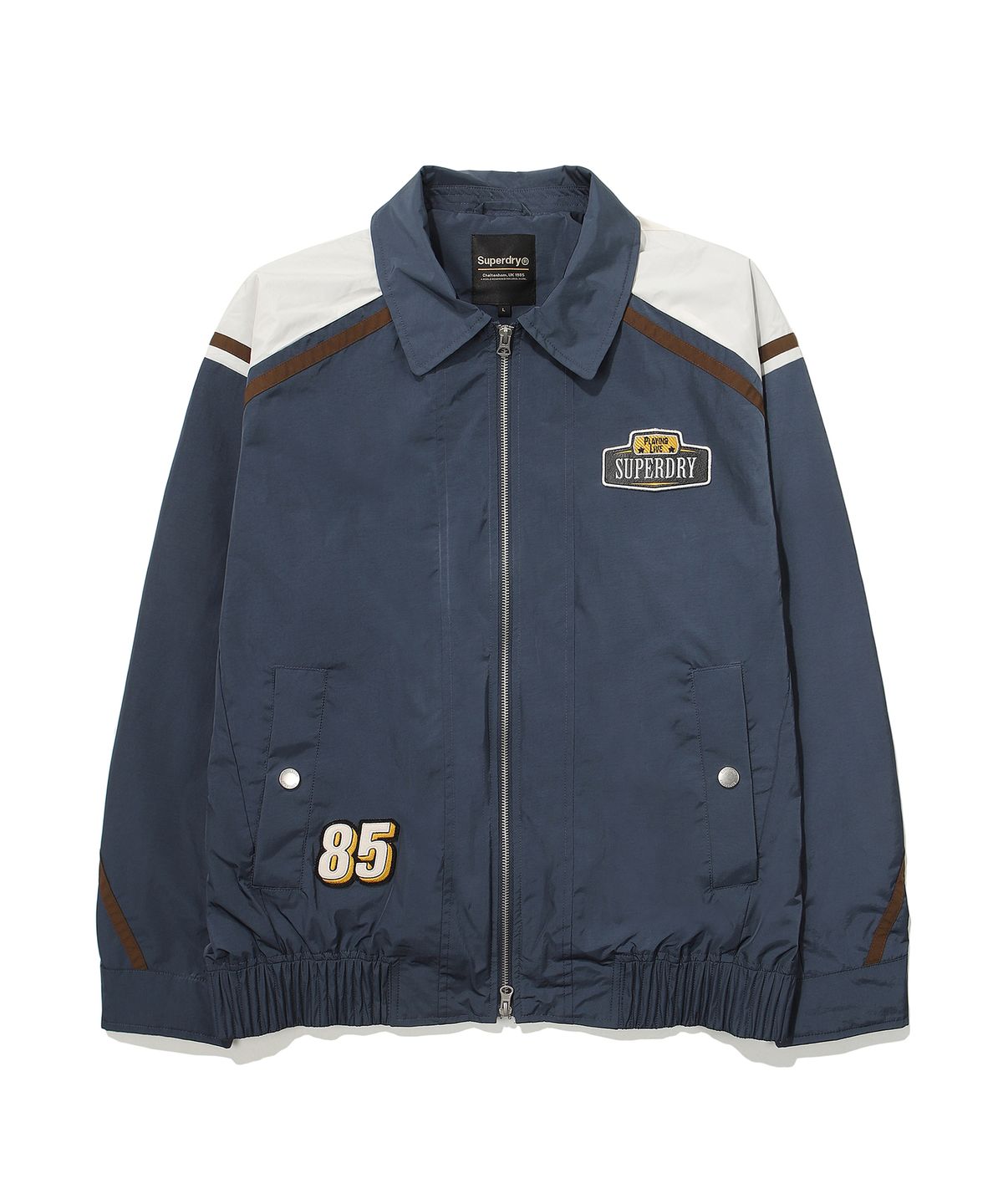 슈퍼드라이(SUPERDRY) 컬러 블록 나일론 플라이트 자켓 TYPE 01 다크블루