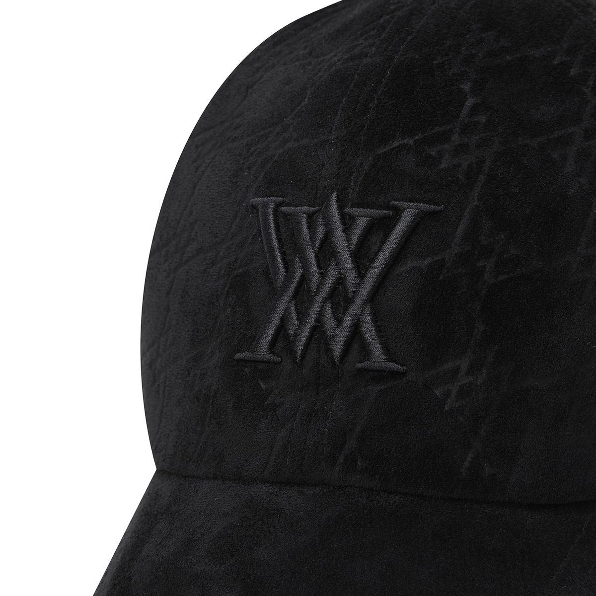 어뉴골프(ANEW GOLF) (U) MONOGRAM SUEDE BALLCAP_BK