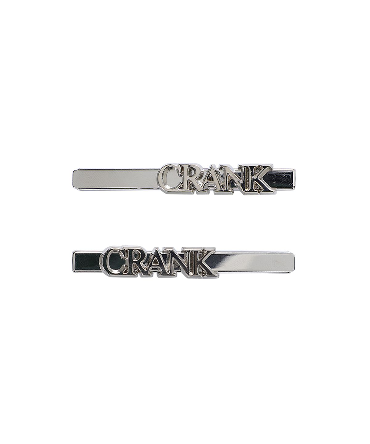 크랭크(CRANK) 메탈 로고 헤어 클립 세트_실버