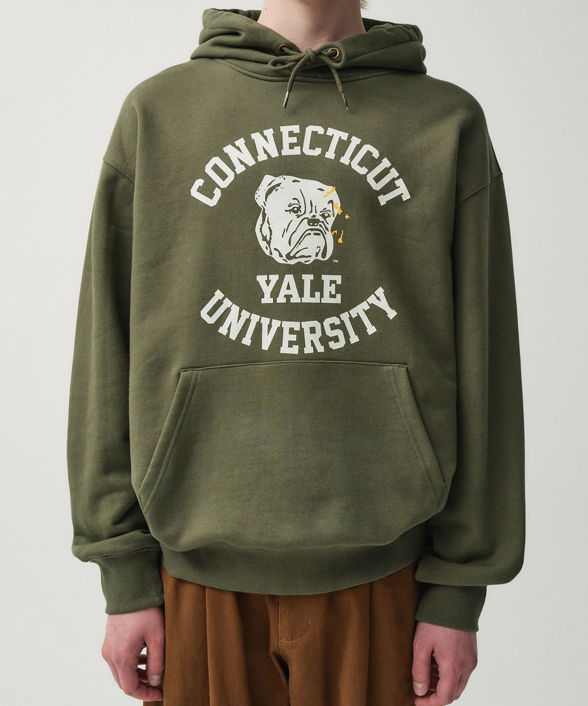 예일(YALE) 코네티컷 불독스 후드_카키