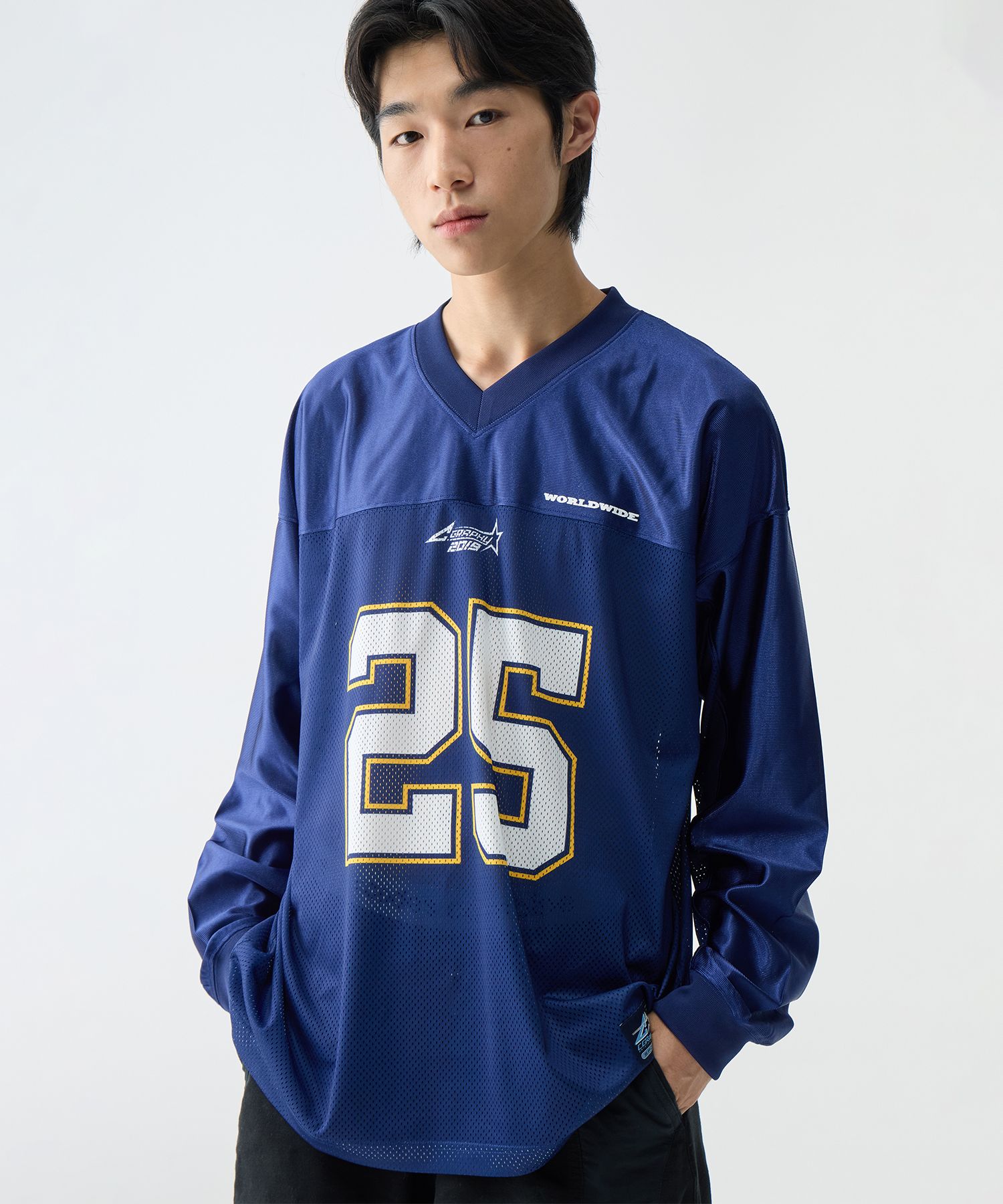 ☆CODEGRAPHY☆RUGBY MESH JERSEY LONG SLEEVE MUSINSA | Codegraphy Rugby Mesh Jersey Long Sleeve_White