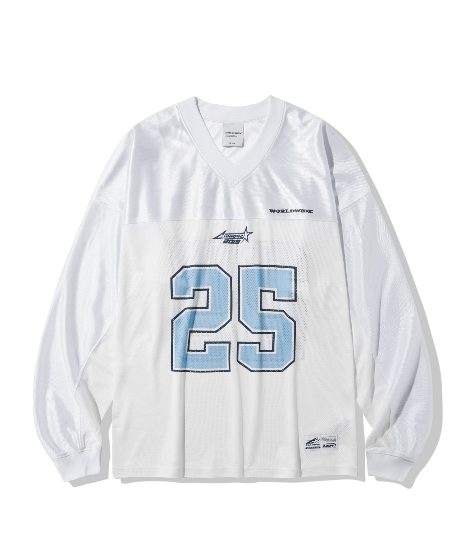 ☆CODEGRAPHY☆RUGBY MESH JERSEY LONG SLEEVE MUSINSA | Codegraphy Rugby Mesh Jersey Long Sleeve_White