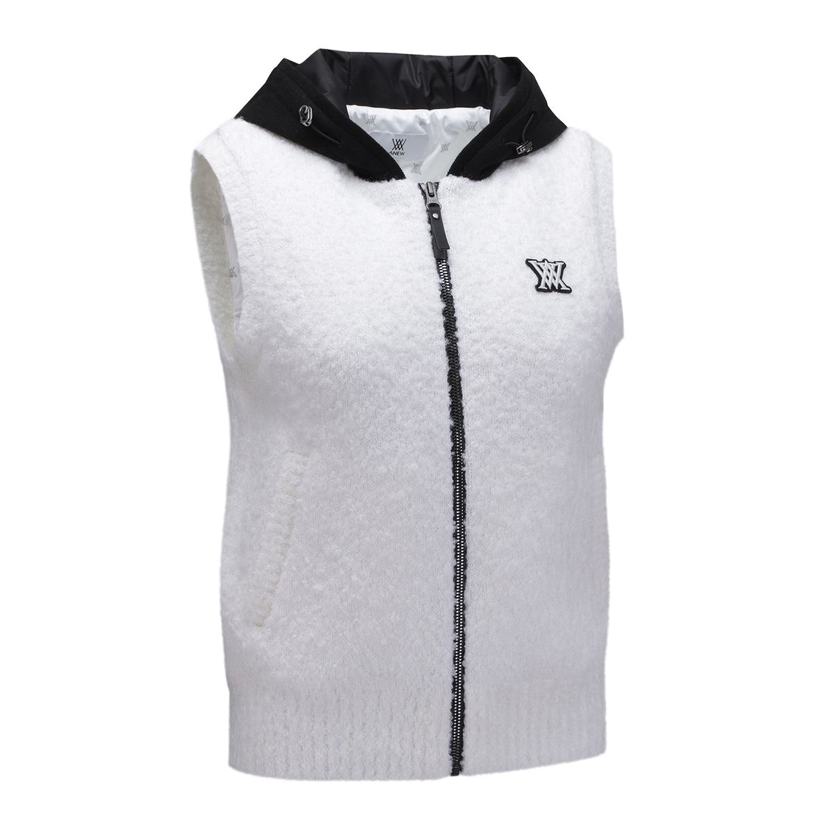 어뉴골프(ANEW GOLF) W HOODIE KNIT ZIP-UP VEST_WH