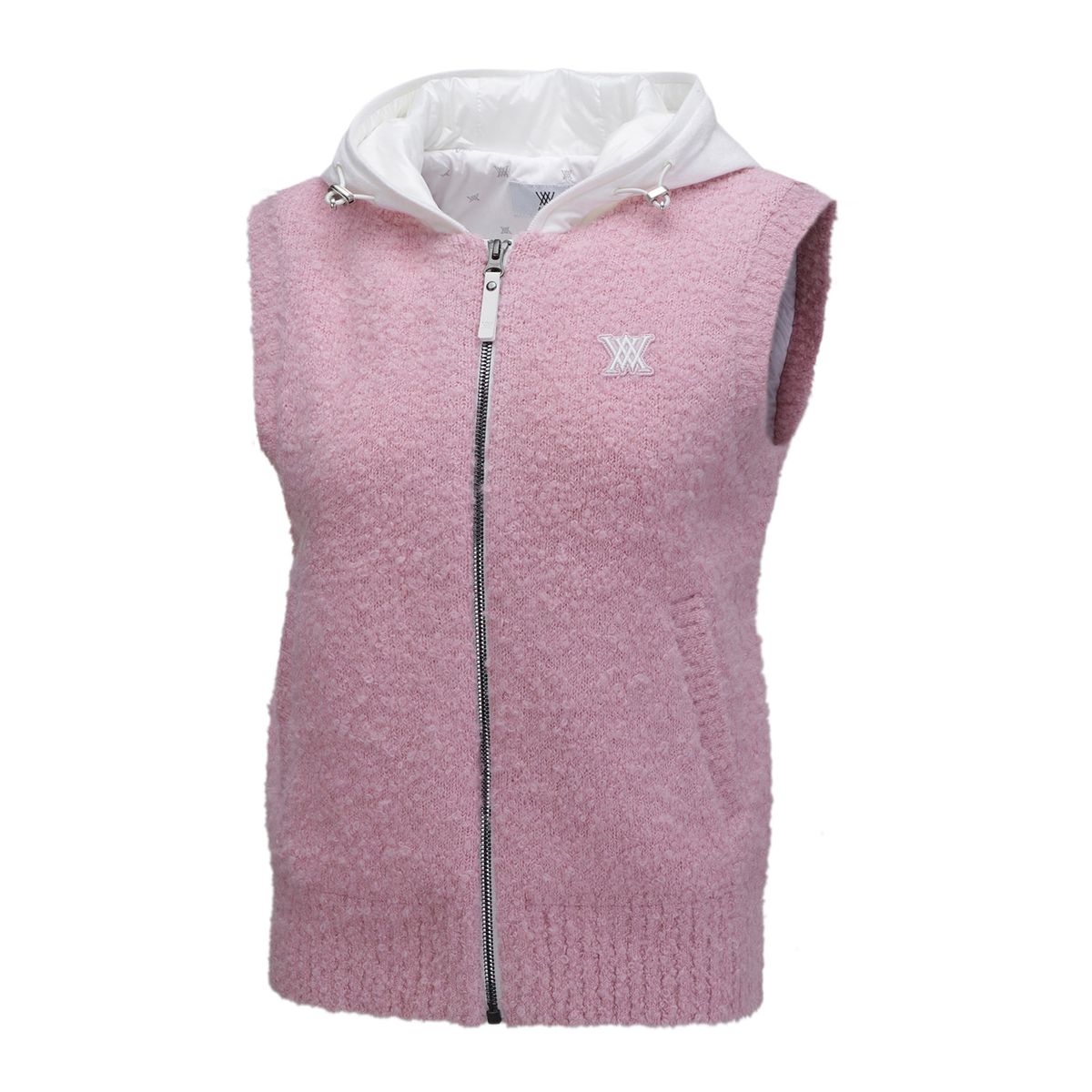 어뉴골프(ANEW GOLF) W HOODIE KNIT ZIP-UP VEST_PI