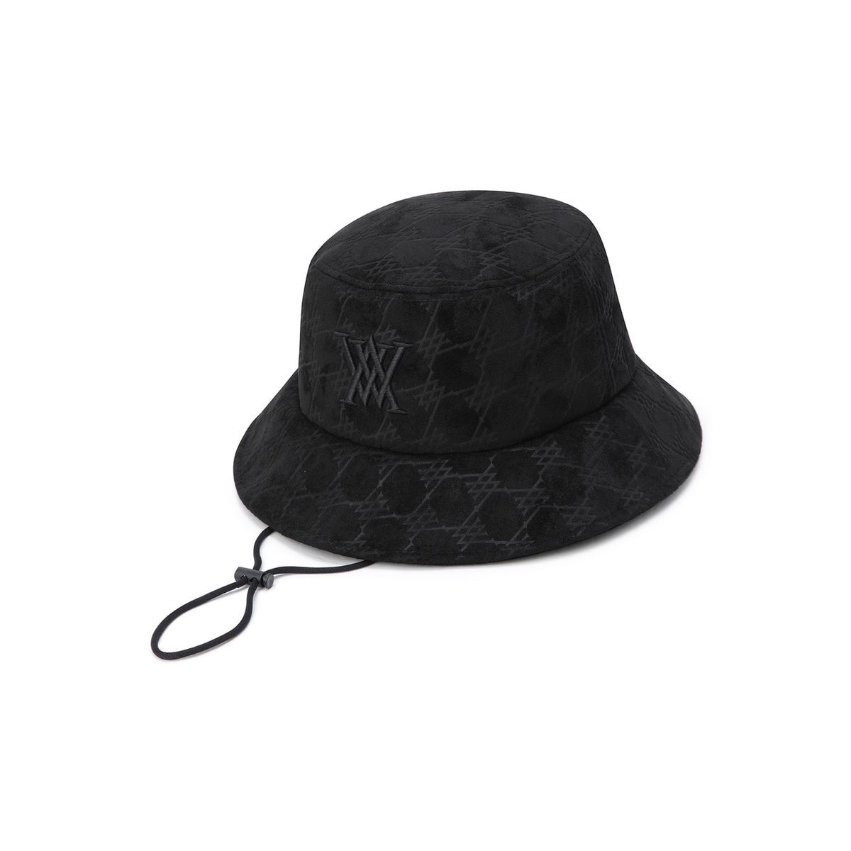 어뉴골프(ANEW GOLF) (U) MONOGRAM SUEDE BUCKETHAT_BK