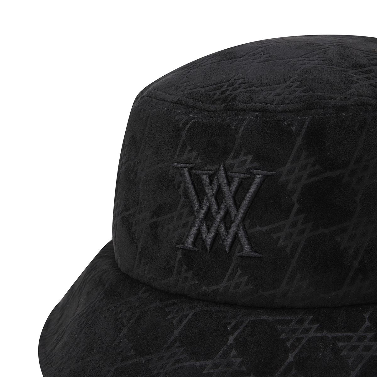 어뉴골프(ANEW GOLF) (U) MONOGRAM SUEDE BUCKETHAT_BK