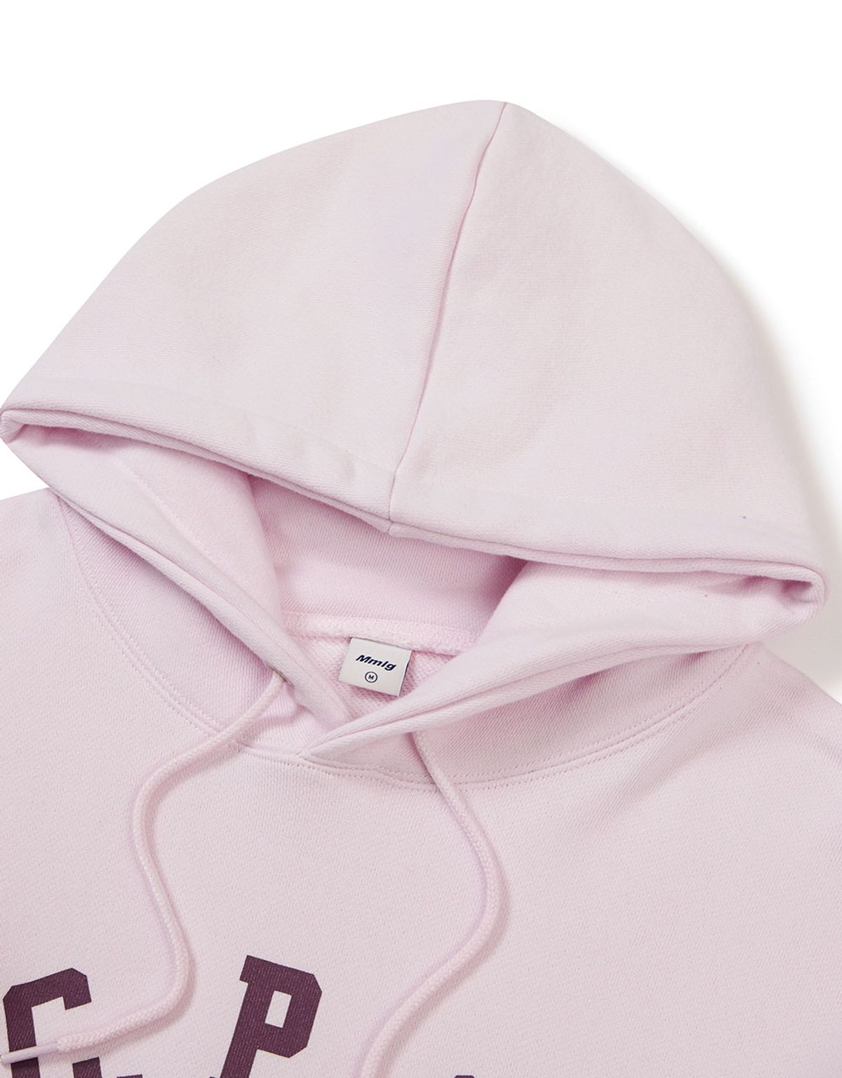 엠엠엘지(MMLG) [Mmlg] SLOGAN HOODIE (POWDER PINK)