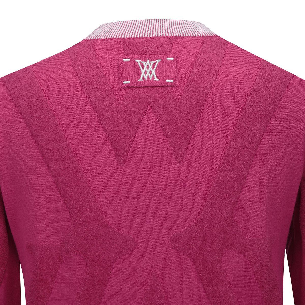 어뉴골프(ANEW GOLF) W BIG LOGO INTARSIA ZIP-UP CARDIGAN_PI