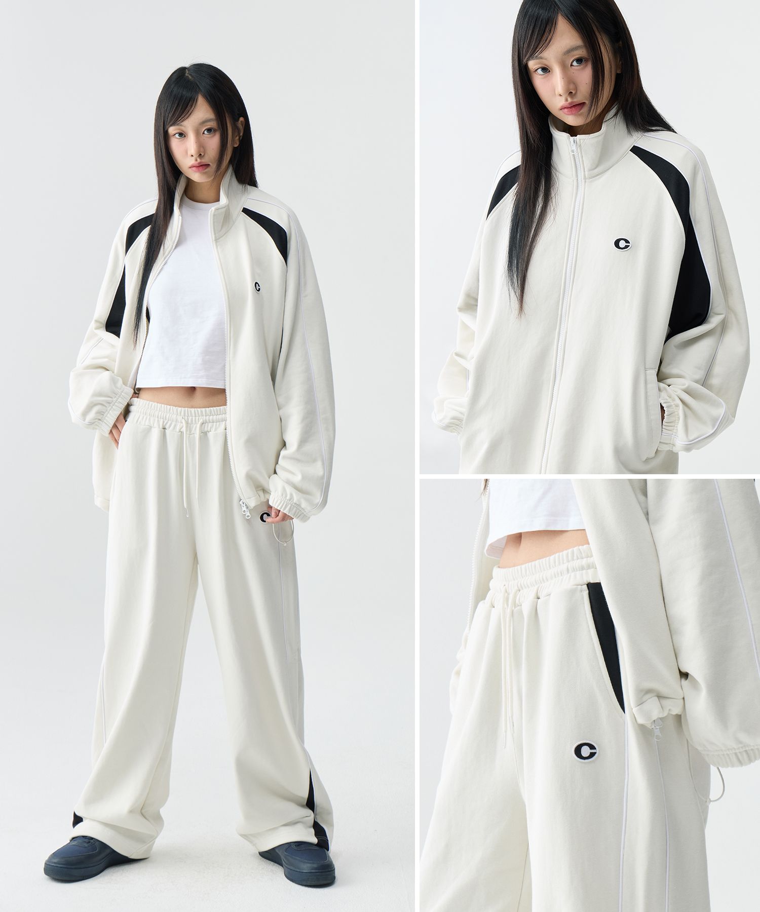 MUSINSA公式 | Codegraphy C Logo Color Tech Training Zip-Up_Cream