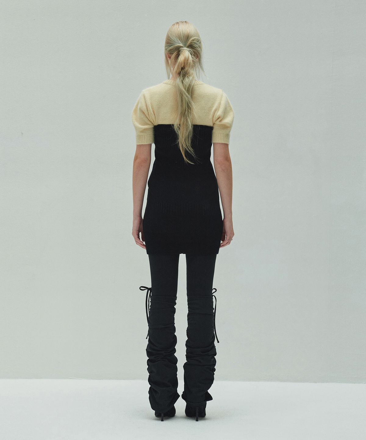 다이애그널(DIAGONAL) MOHAIR HALF SLEEVE KNIT (lemon)