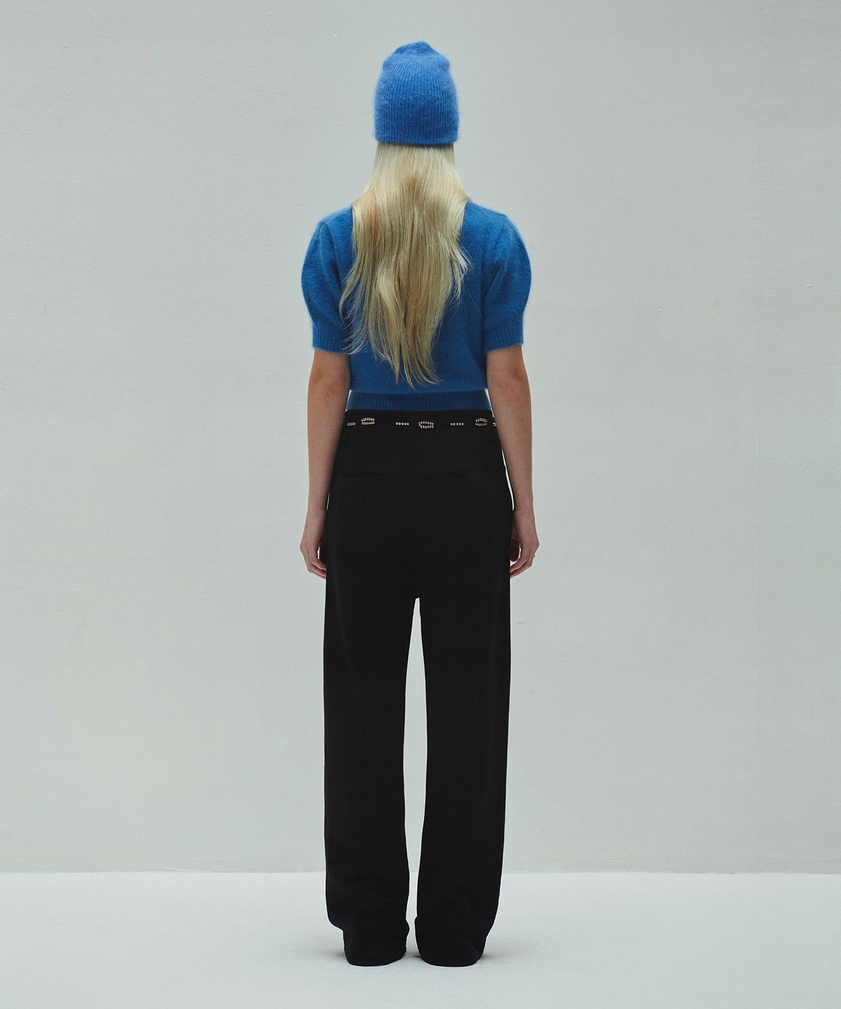다이애그널(DIAGONAL) MOHAIR HALF SLEEVE KNIT (blue)