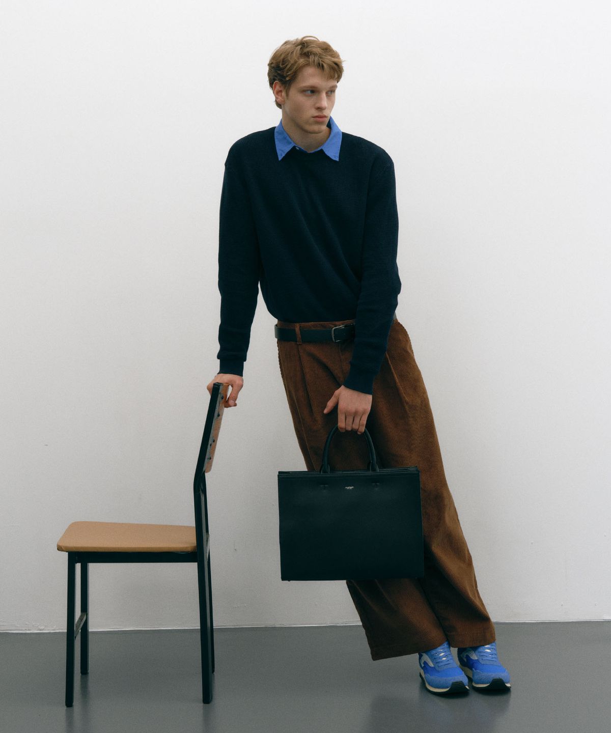 질스튜어트 맨 액세서리(JILLSTUART MEN ACC) [ROGAN] 블랙 레더 심플 토트백