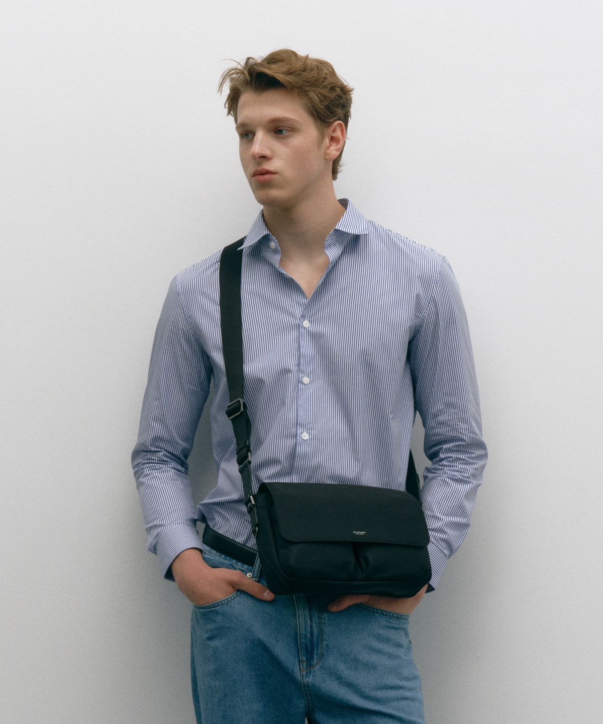 질스튜어트 맨 액세서리(JILLSTUART MEN ACC) [ROGAN] 로건 블랙 나일론 플랩형 크로스