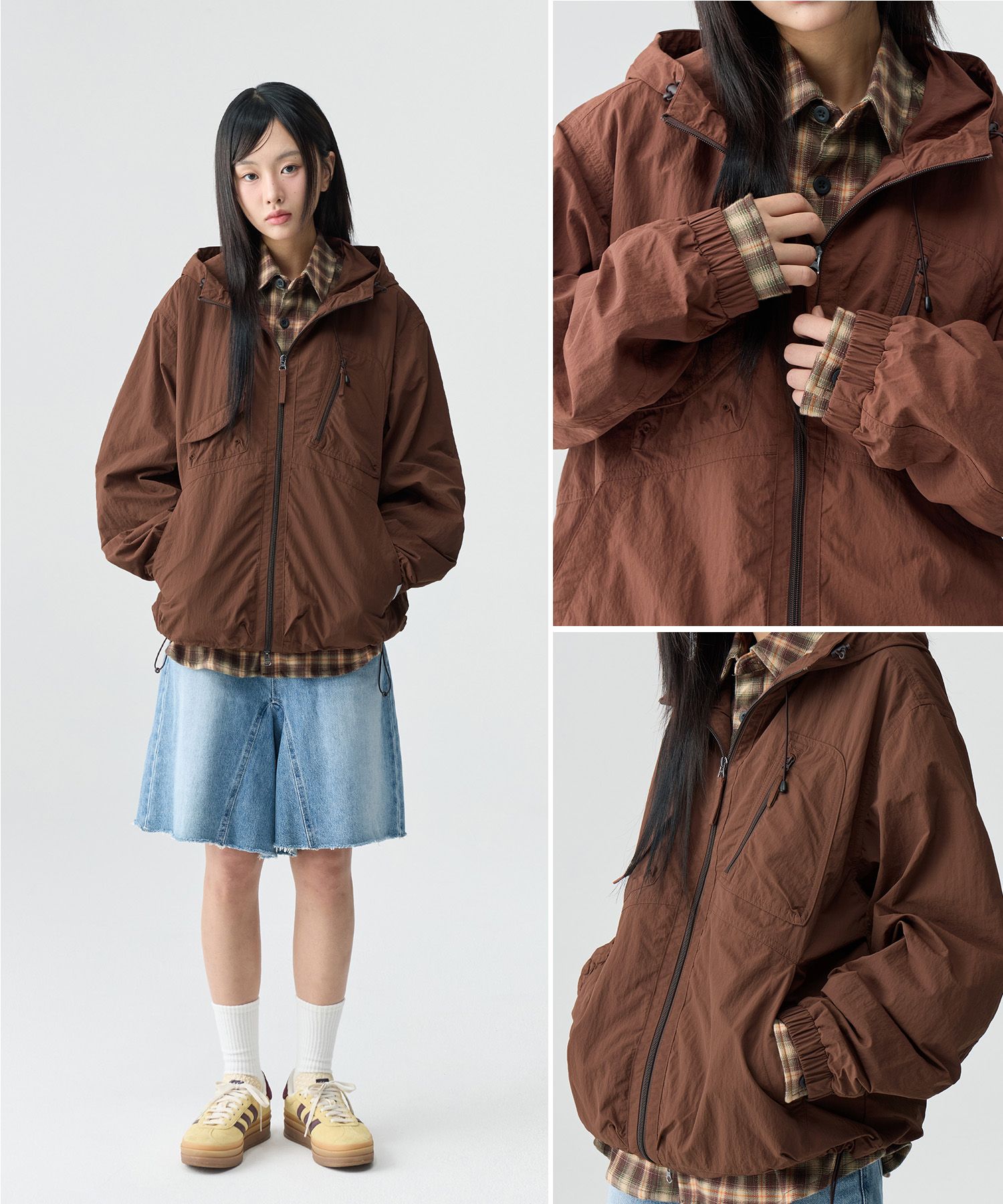 メゾンドアール　ウィンドブレーカー　ブラウン　試着のみ　maison de r MUSINSA公式 | Codegraphy ナイロンタスランワークウィンドブレーカー_