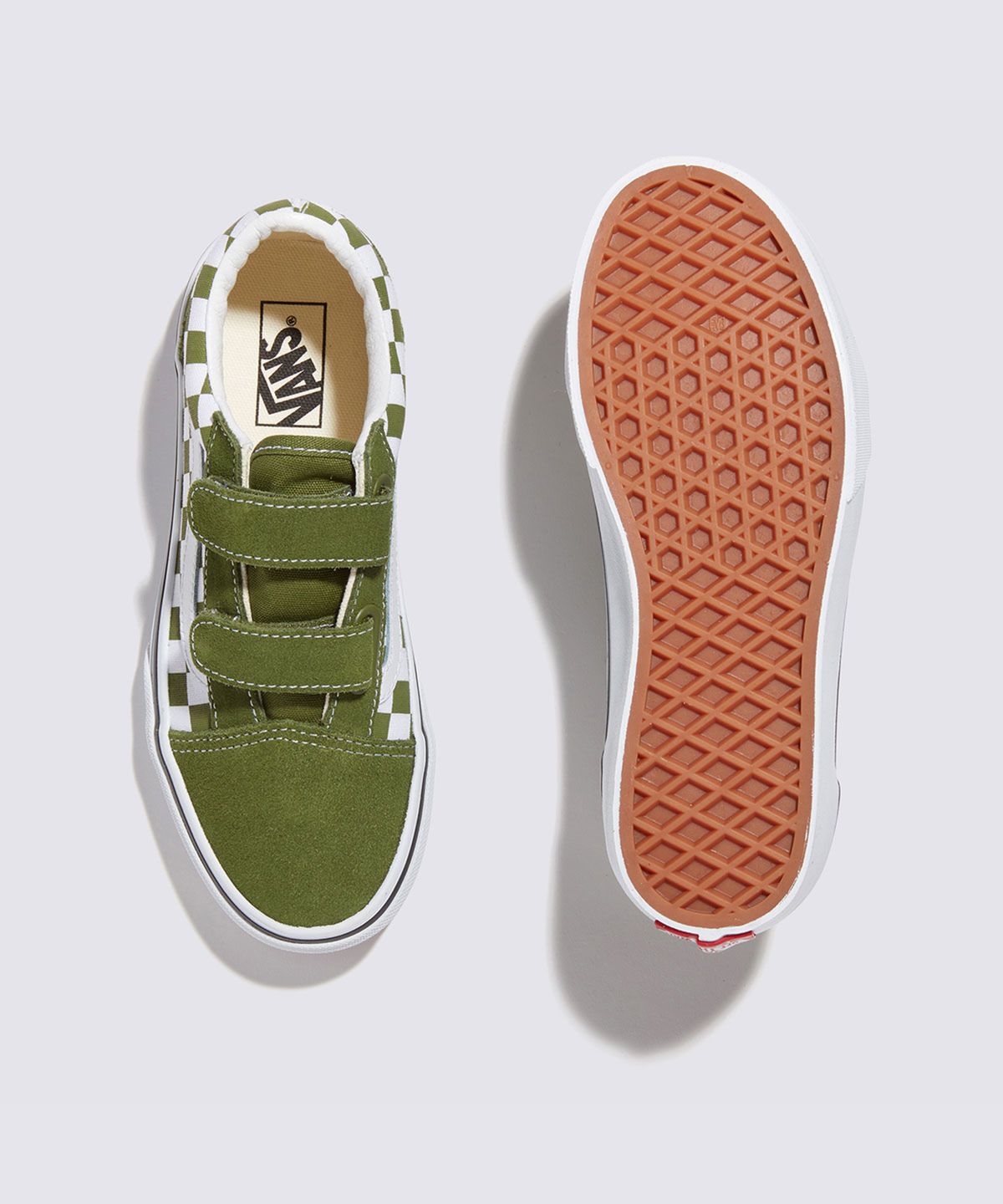 반스 키즈(VANS KIDS) 올드스쿨 벨크로 키즈 - (컬러 띠어리) 체커보드 페스토 / VN000CYWCIB1