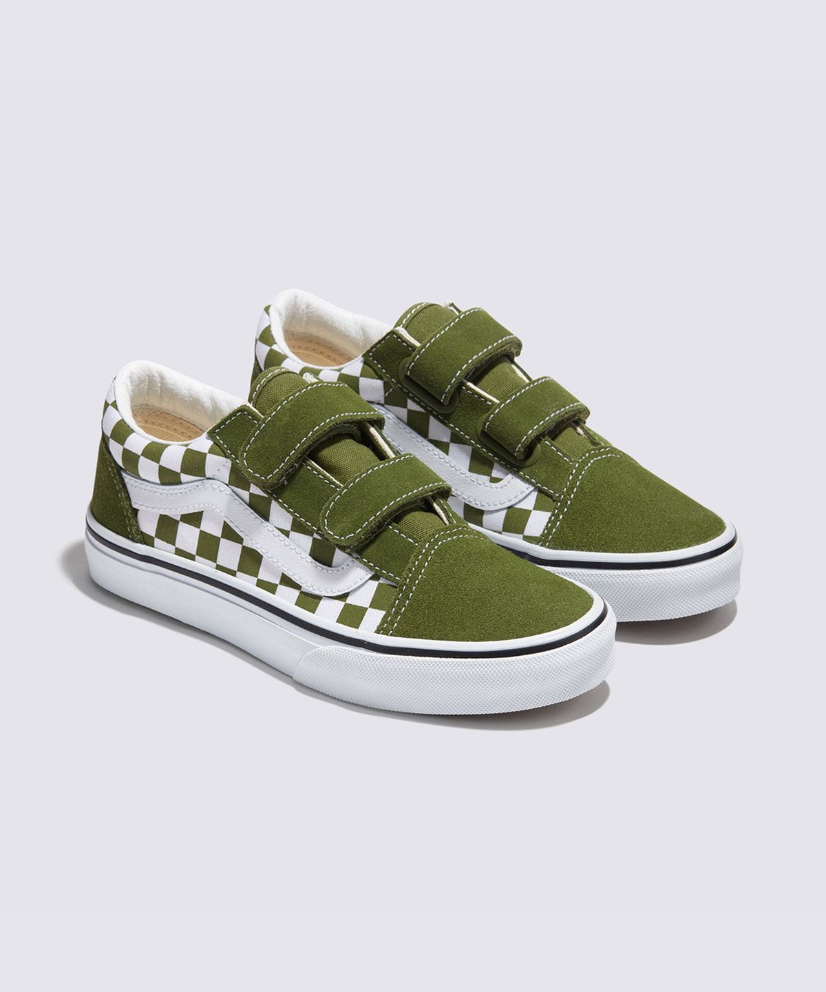 반스 키즈(VANS KIDS) 올드스쿨 벨크로 키즈 - (컬러 띠어리) 체커보드 페스토 / VN000CYWCIB1