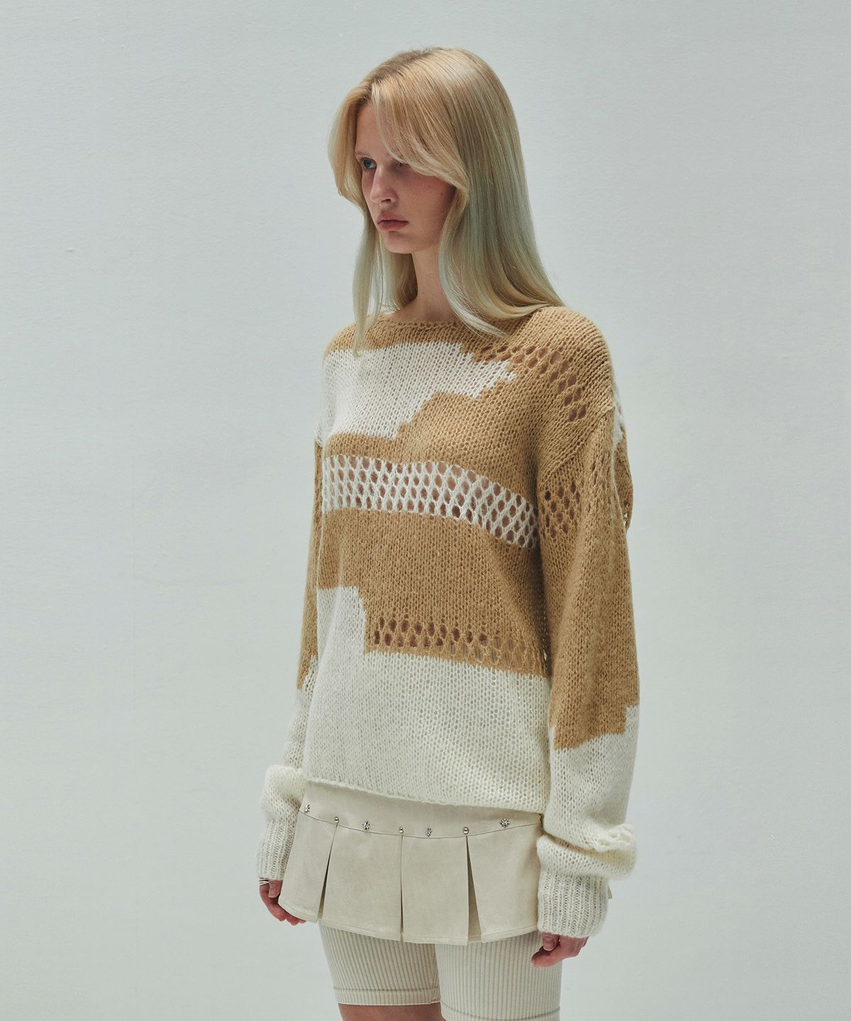 다이애그널(DIAGONAL) LOOSE COLOR MIX KNIT (beige)