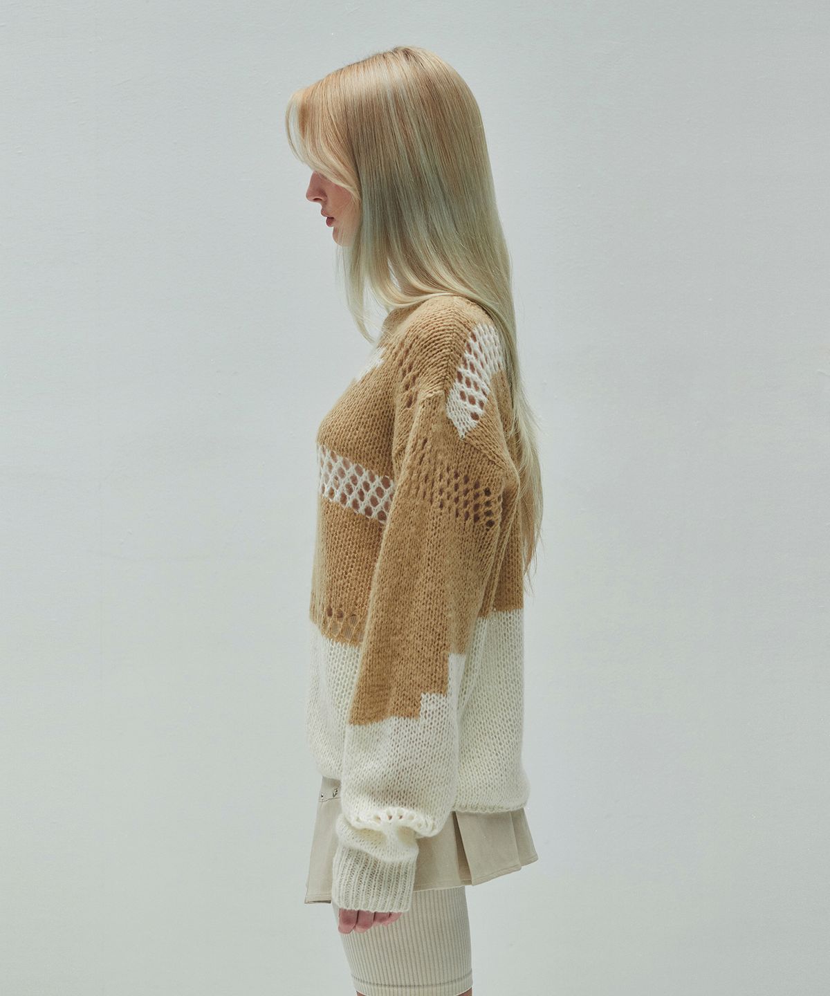 다이애그널(DIAGONAL) LOOSE COLOR MIX KNIT (beige)