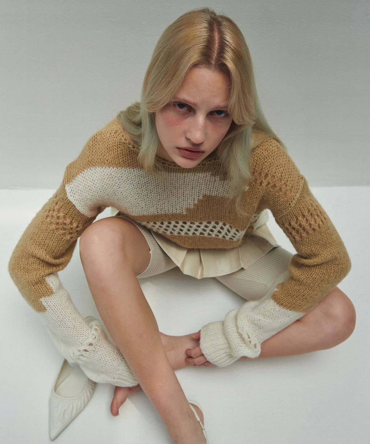 다이애그널(DIAGONAL) LOOSE COLOR MIX KNIT (beige)