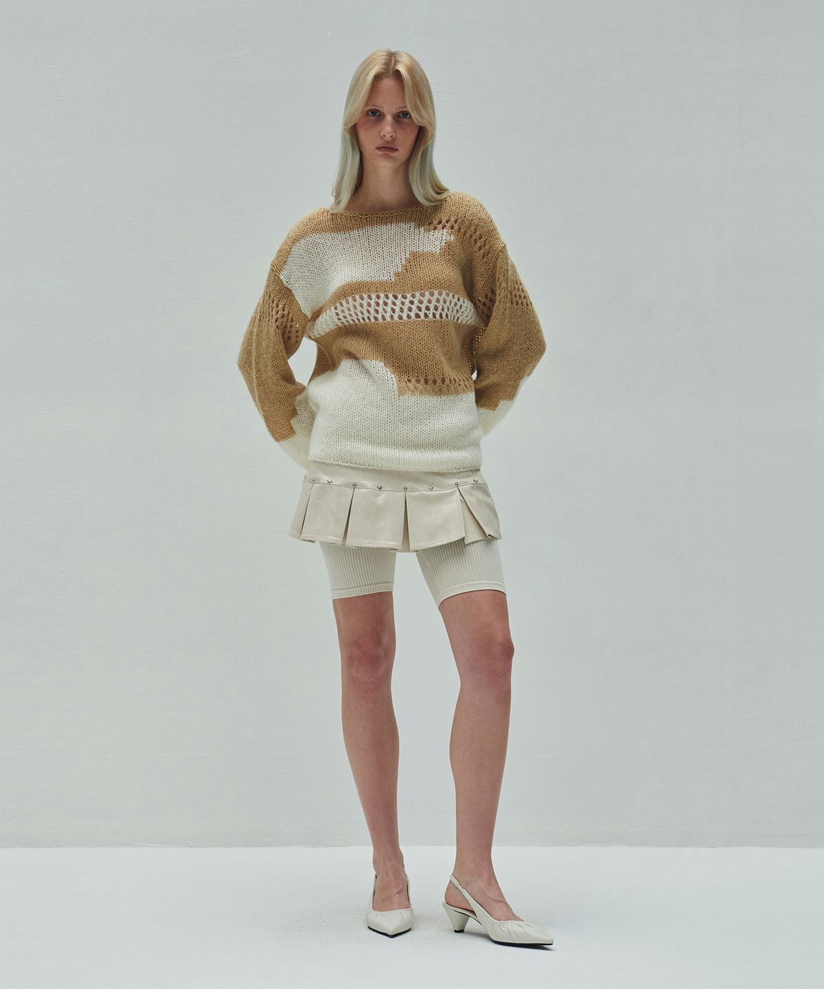 다이애그널(DIAGONAL) LOOSE COLOR MIX KNIT (beige)