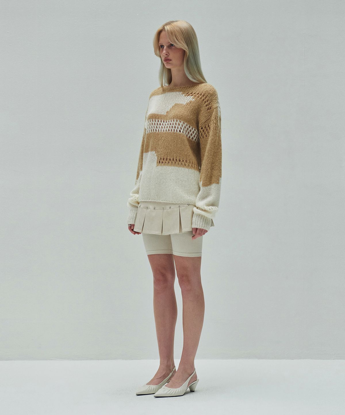 다이애그널(DIAGONAL) LOOSE COLOR MIX KNIT (beige)