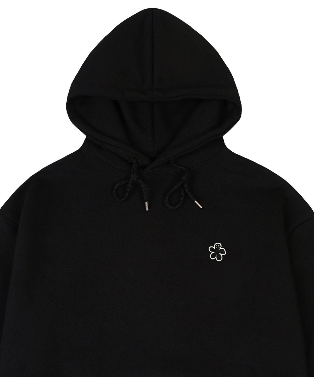 그레이버(GRAVER) [UNISEX]블랙 오드플라워 자수 후드티_블랙