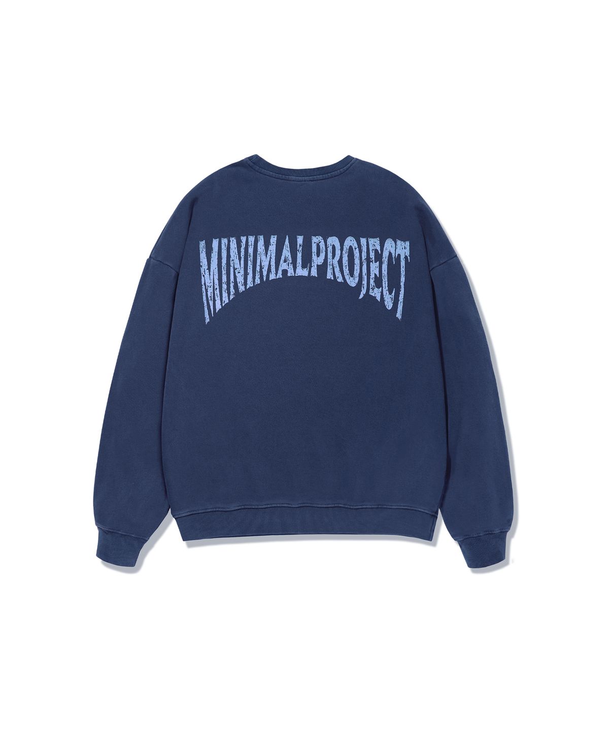 미니멀프로젝트(MINIMALPROJECT) 크랙 아치로고 피그먼트  맨투맨 MMT134 [NAVY]