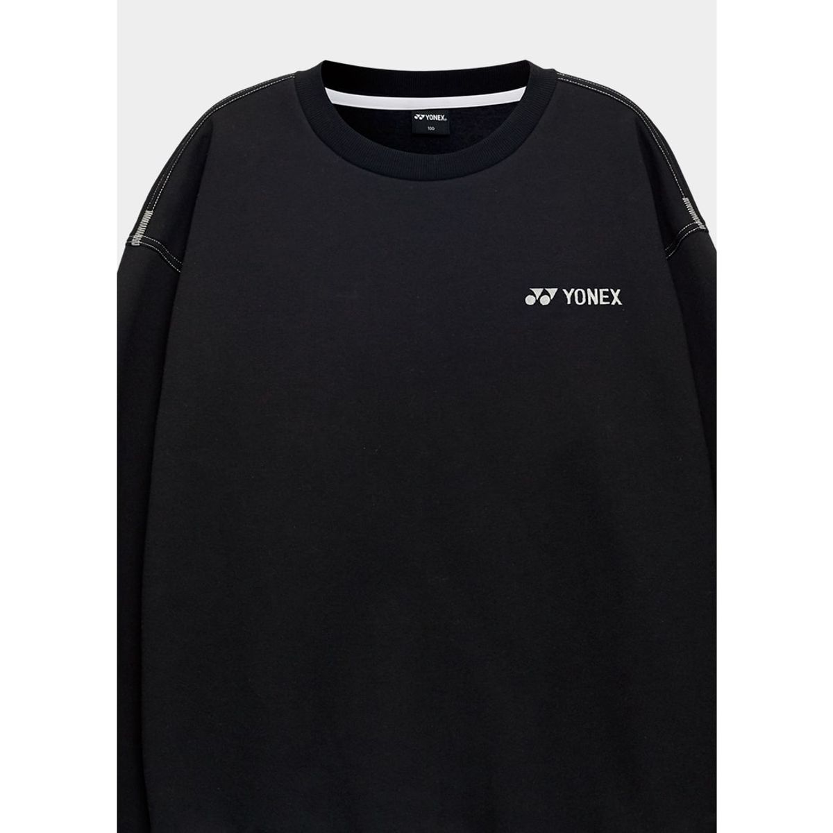 요넥스(YONEX) 243TL002U 블랙/다크 그린 공용 컬러 스티치 맨투맨