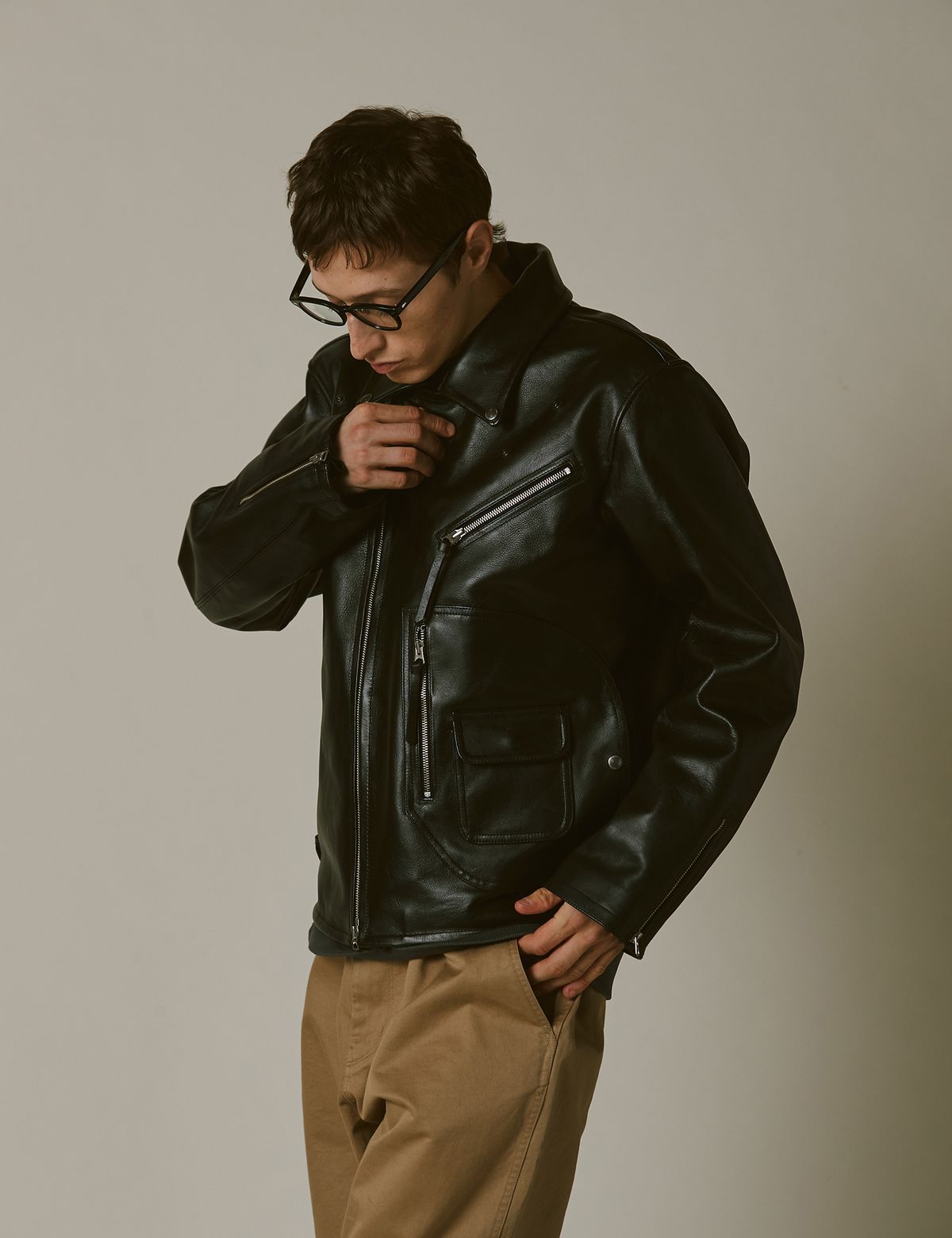 네이머클로딩(NAMERCLOTHING) D-POCKET DOUBLE RIDER BLACK