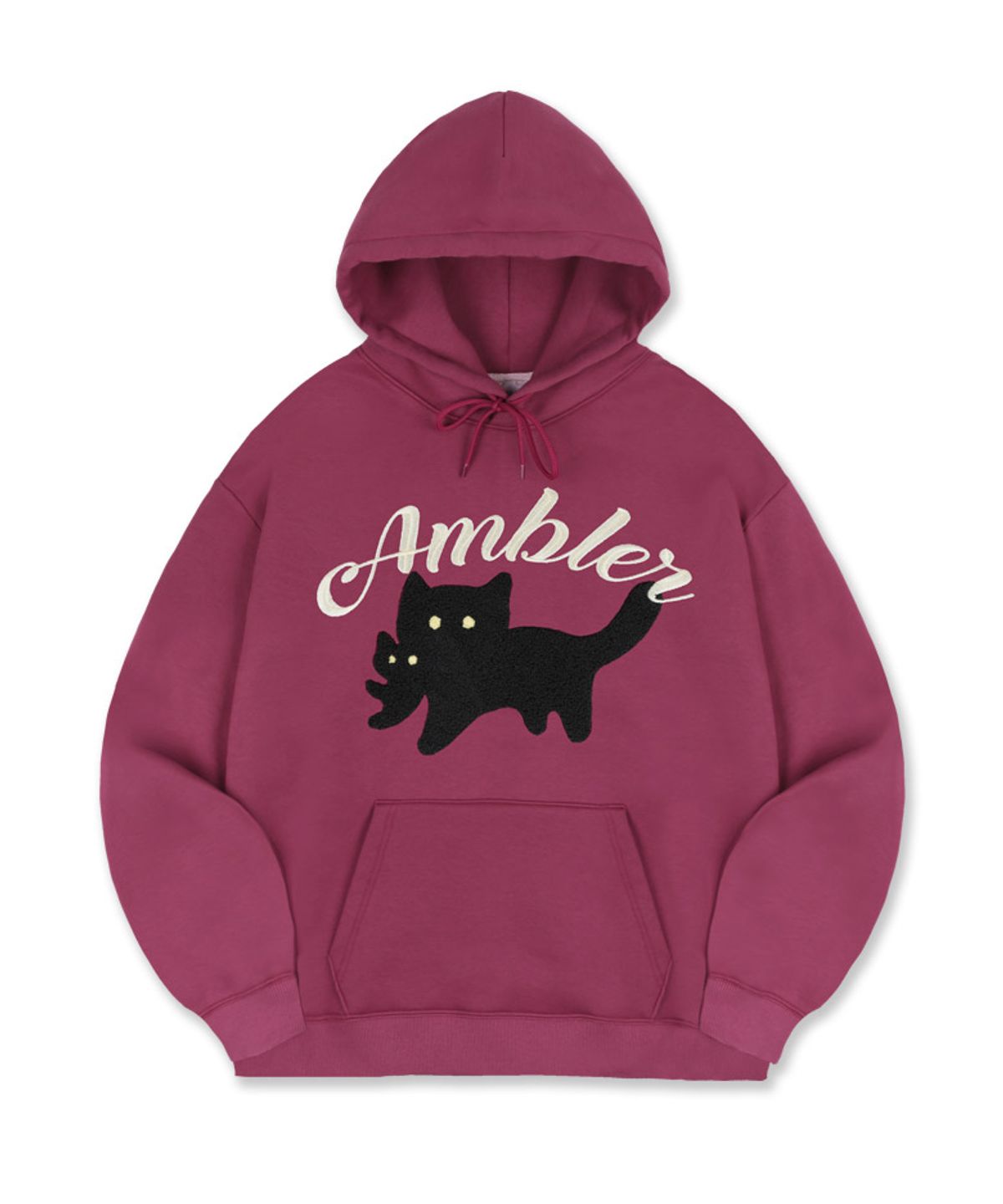 엠블러(AMBLER) Black cat 남여공용 후드 티셔츠 AHP1114 (퍼플)