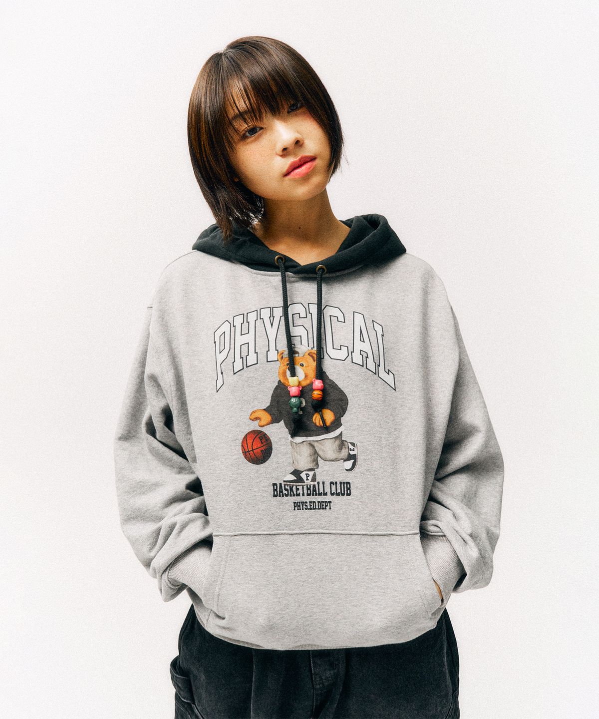 피지컬 디파트먼트(PHYSICAL DEPARTMENT) 베스킷 비기너 베어 후드_빈티지 네이비