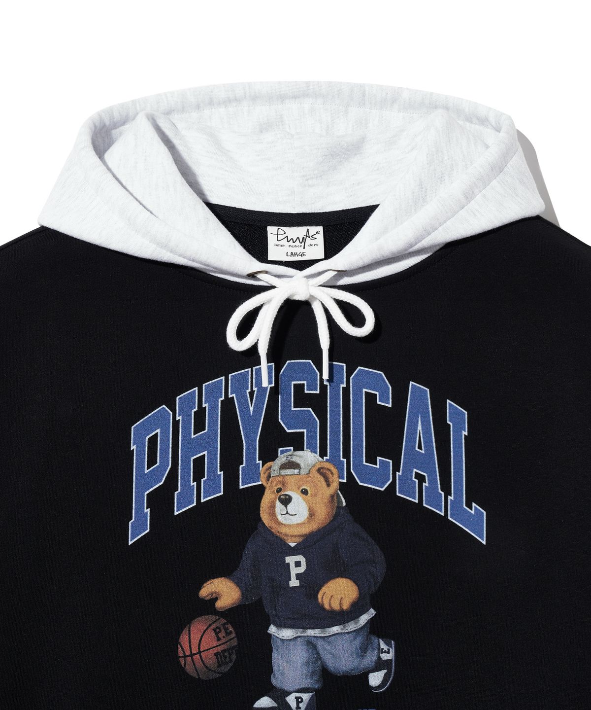 피지컬 디파트먼트(PHYSICAL DEPARTMENT) 베스킷 비기너 베어 후드_블랙