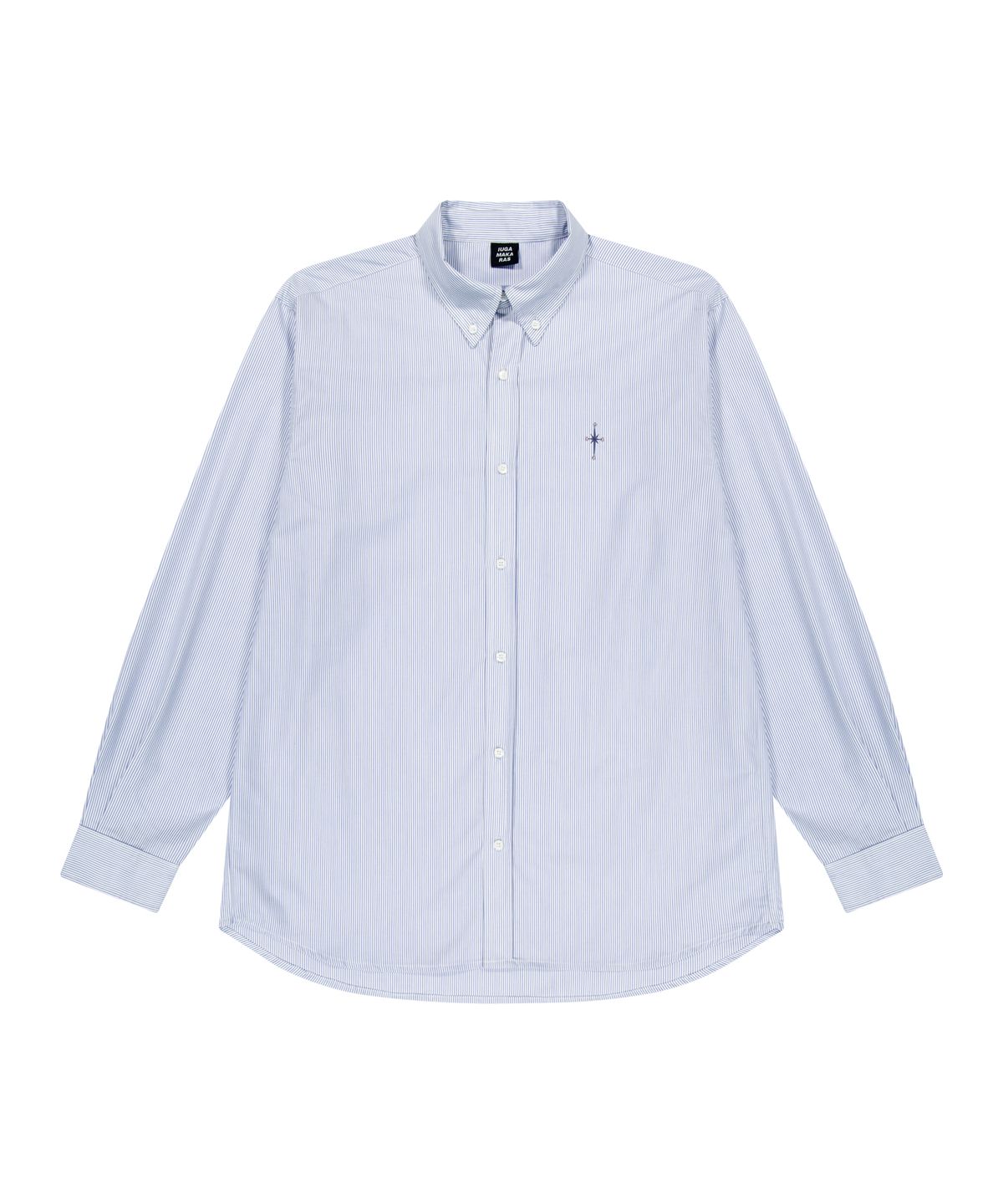 이우가마카라스(IUGAMAKARAS) Striped Formal Shirt (Blue)