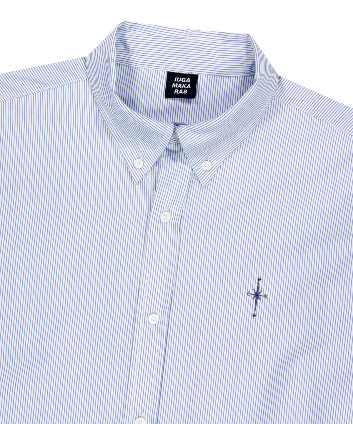 이우가마카라스(IUGAMAKARAS) Striped Formal Shirt (Blue)