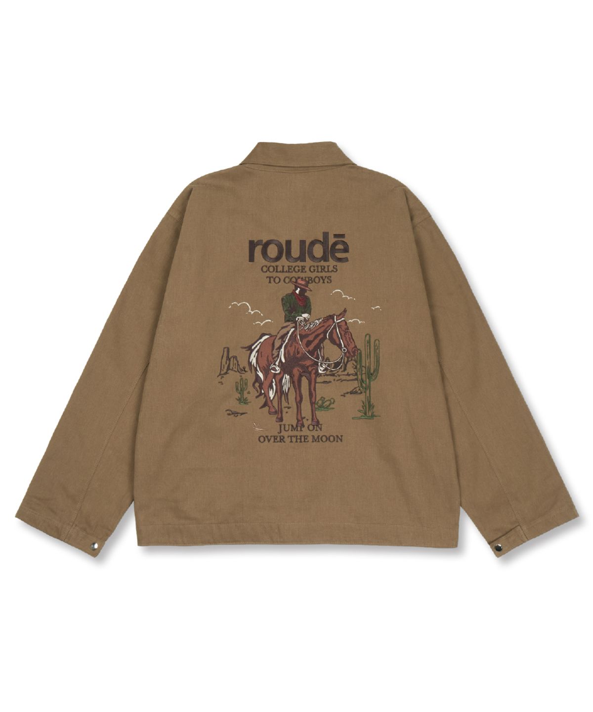 라우디(ROWDY) Cowboy Embroidered Work Jacket_Peanut