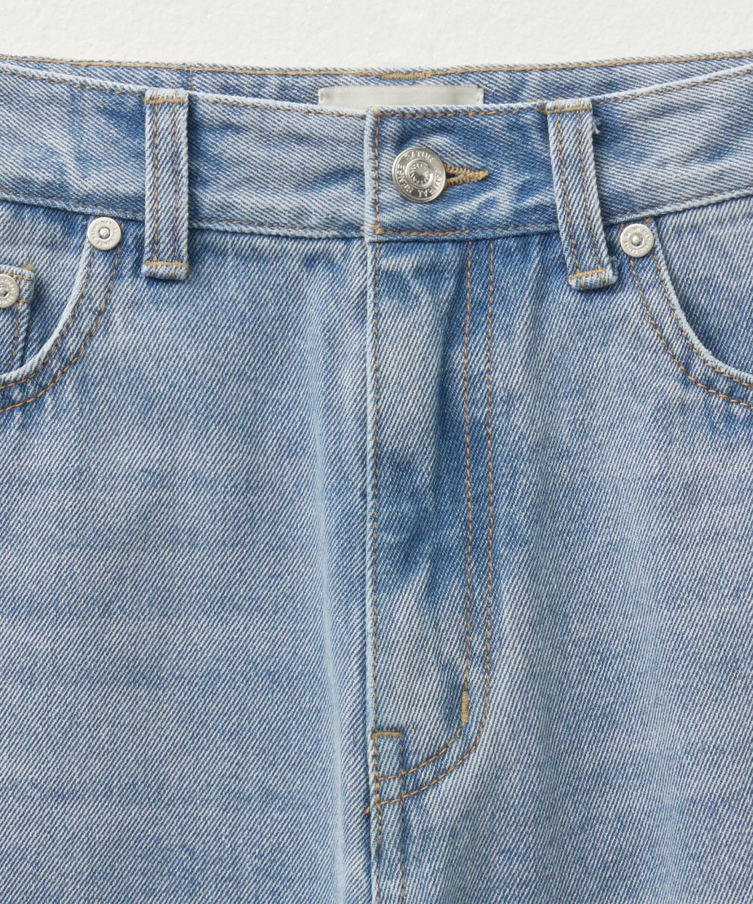 ■SATUR■ W Crease Hemline Wide Denim Pants Light Washed SA2 MUSINSA | SATUR (W) Crease hemline wide denim pants light washed