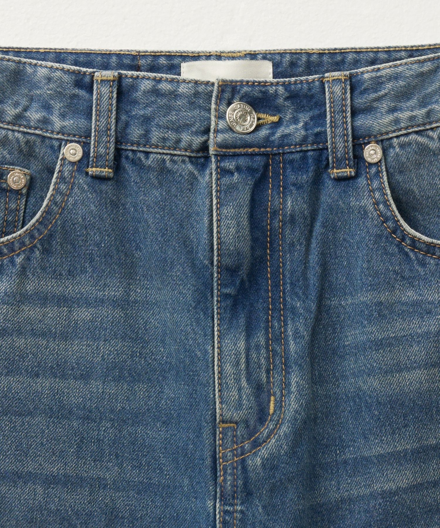 MUSINSA | SATUR (W) Creased hemline wide denim pants union