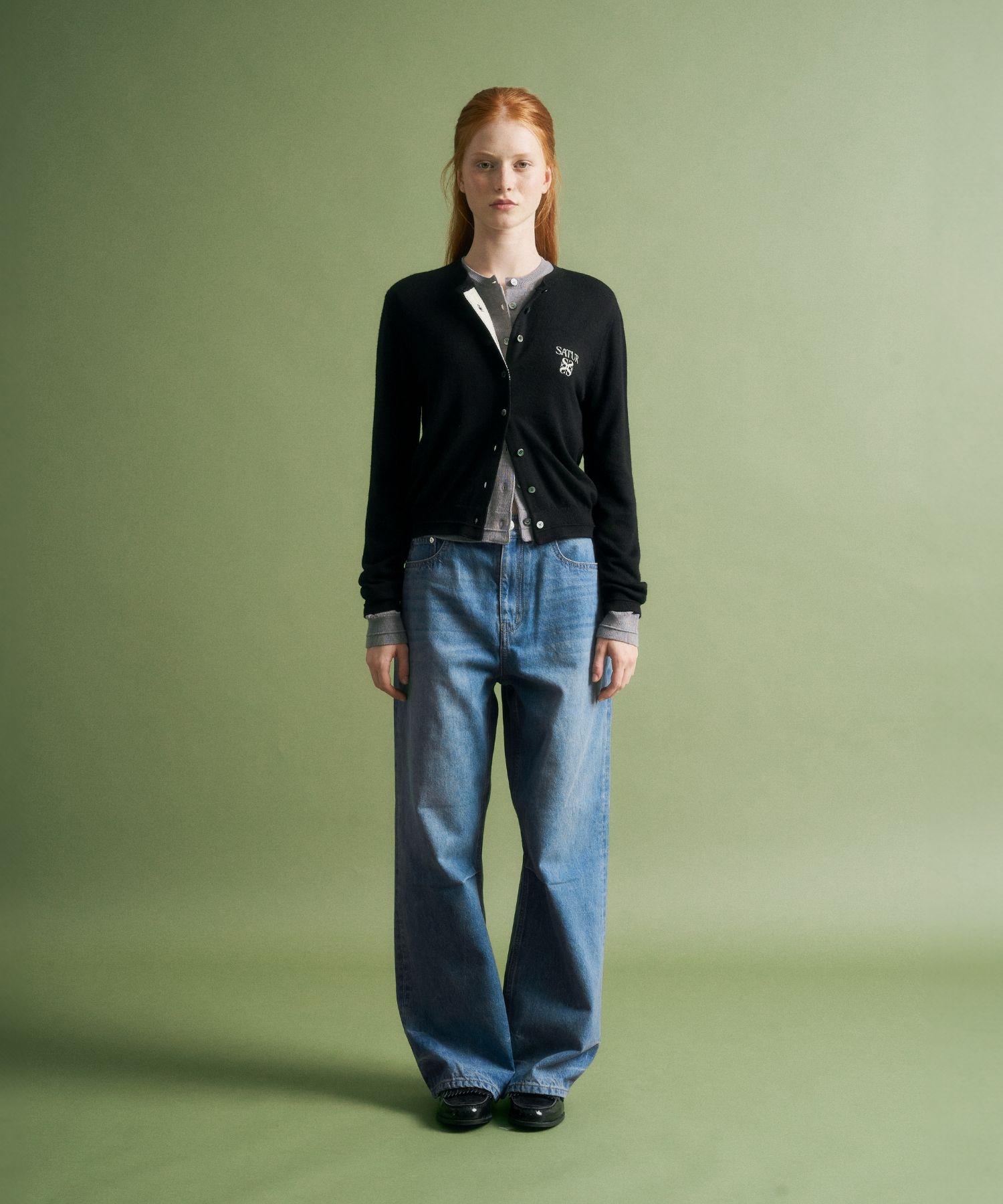 ★SATUR★ W Crease Hemline Wide Denim Pants Union Washed MUSINSA | SATUR (W) Creased hemline wide denim pants union