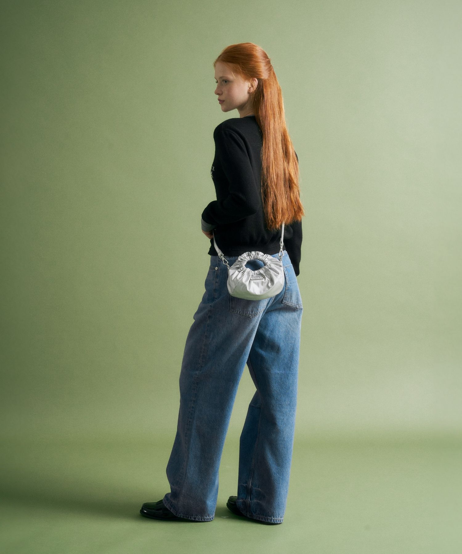 MUSINSA | SATUR (W) Creased hemline wide denim pants union