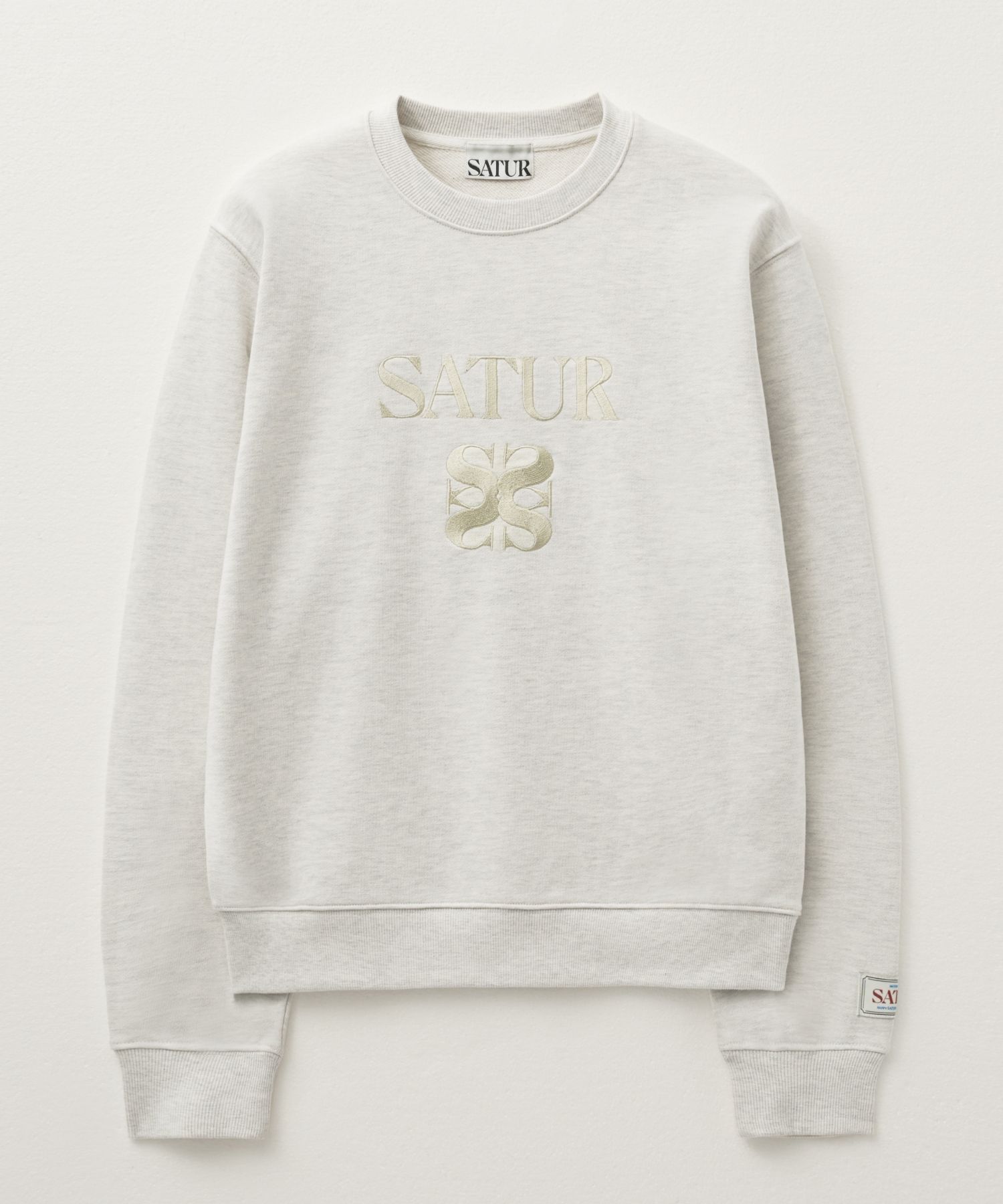 ◆SATUR◆ Classic logo sweatshirt ivory beige SA243UTM05AE MUSINSA | SATUR Classic logo sweatshirt ivory beige