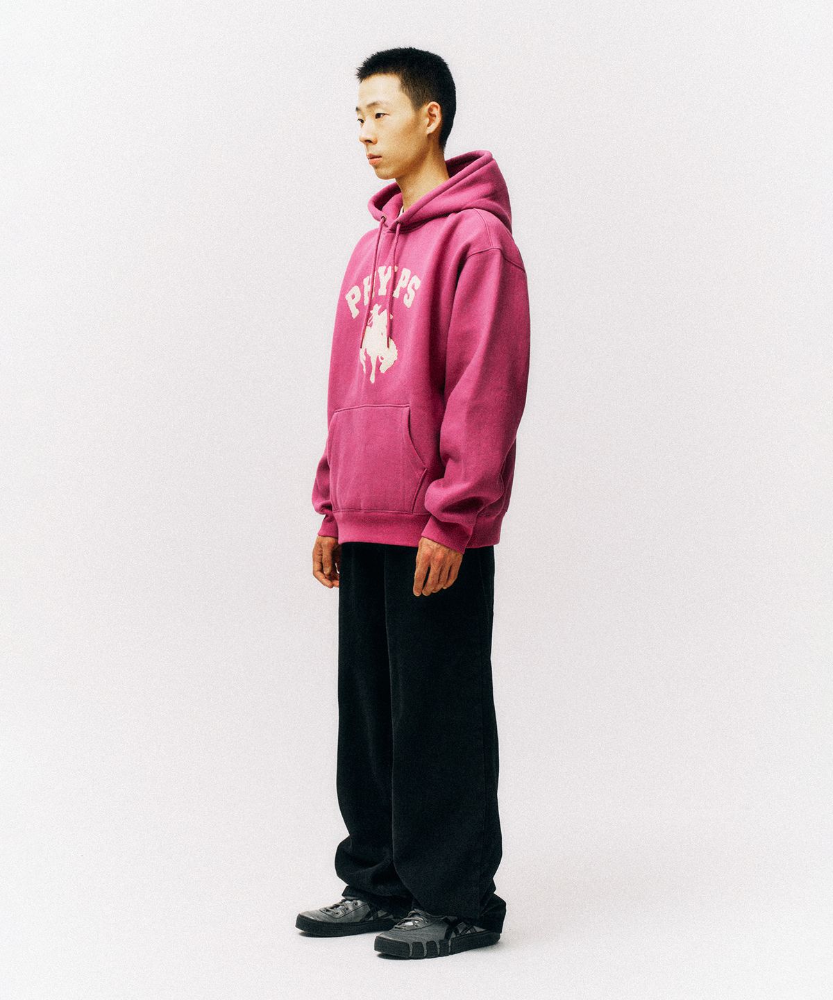 피지컬 디파트먼트(PHYSICAL DEPARTMENT) 홀스 라이딩 베어 후드_다크 핑크