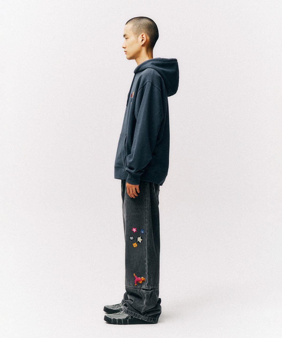 피지컬 디파트먼트(PHYSICAL DEPARTMENT) 스몰 웨이트베어 후드_빈티지 네이비