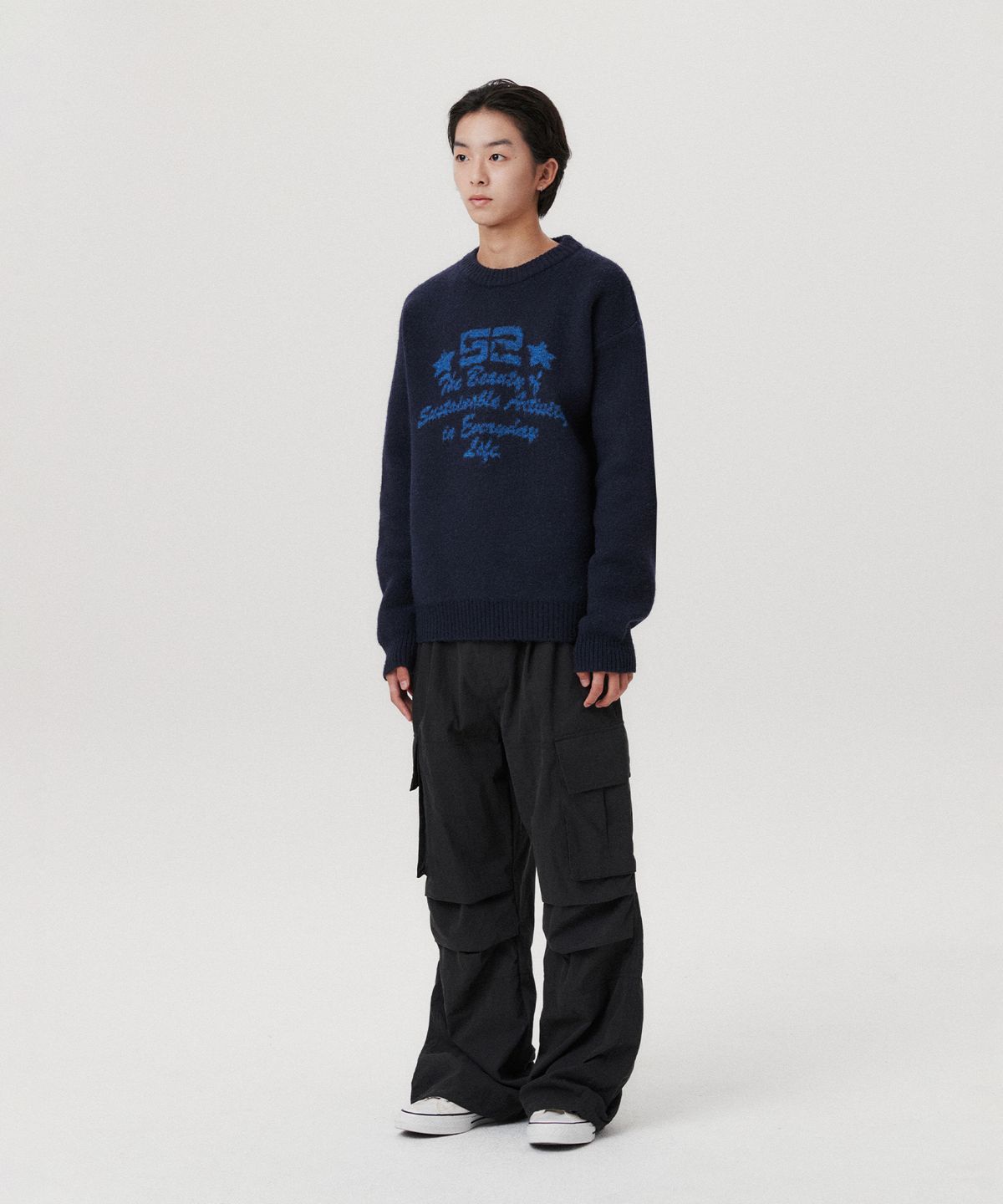 아메스 월드와이드(AMES-WORLDWIDE) 52 JACQUARD SWEATER NAVY(AM2EFUK600A)