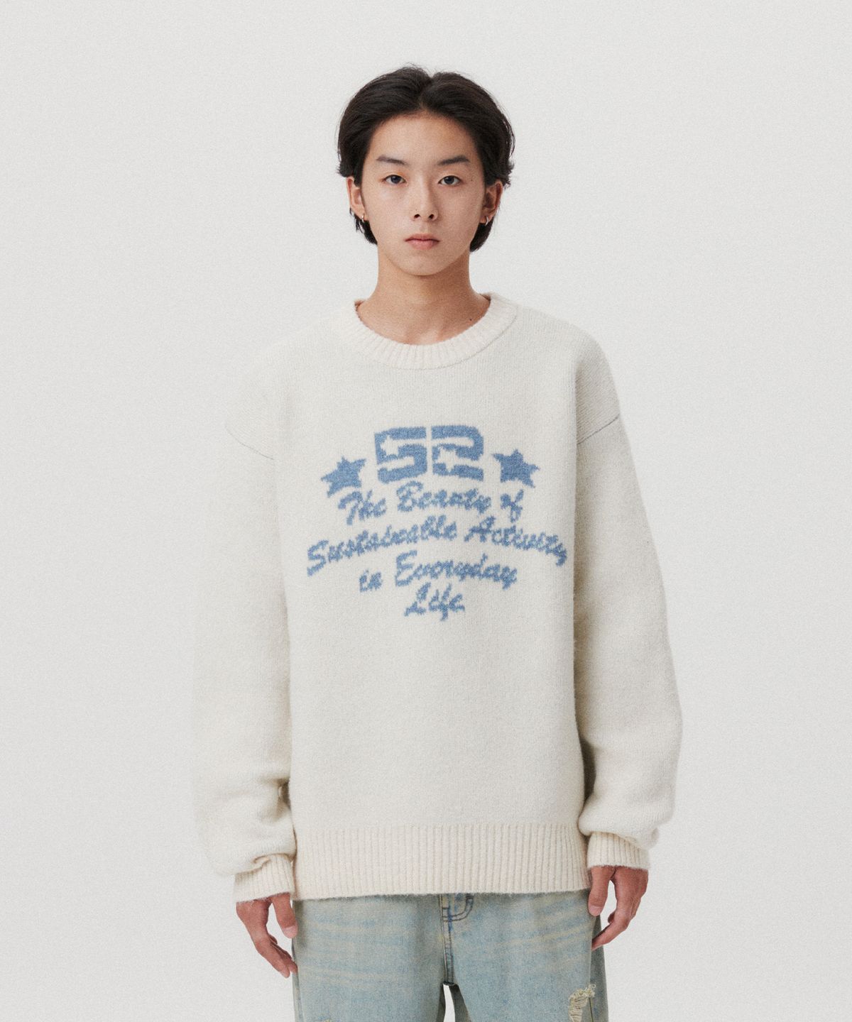 아메스 월드와이드(AMES-WORLDWIDE) 52 JACQUARD SWEATER IVORY(AM2EFUK600A)