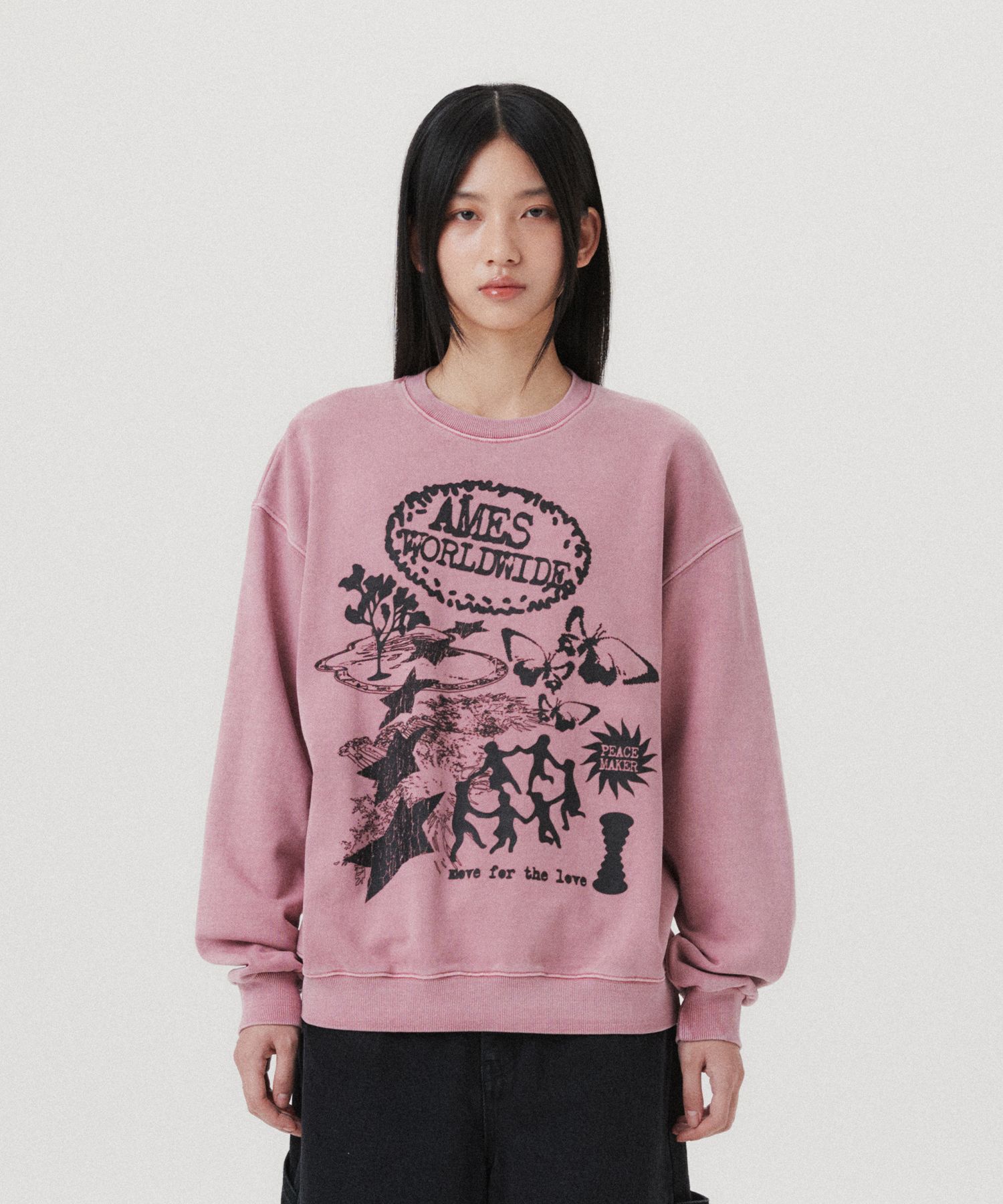 ★AMES-WORLDWIDE★GRAPHIC PIGMENT SWEATSHIRT PINK★正規品 MUSINSA | AMES-WORLDWIDE GRAPHIC PIGMENT SWEATSHIRT PINK